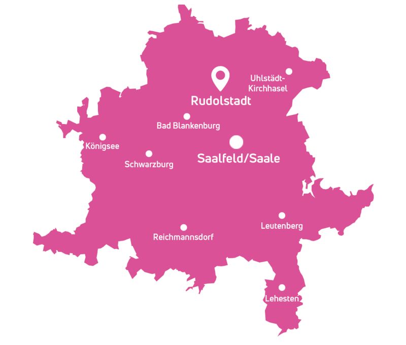 Karte von Rudolstadt und Umgebung